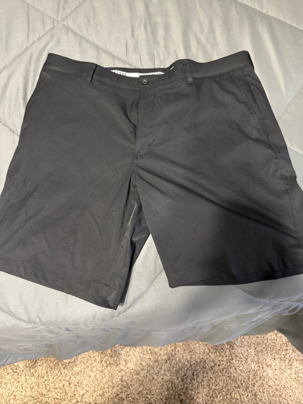 PGA Tour Black Flat-Front Performance Shorts